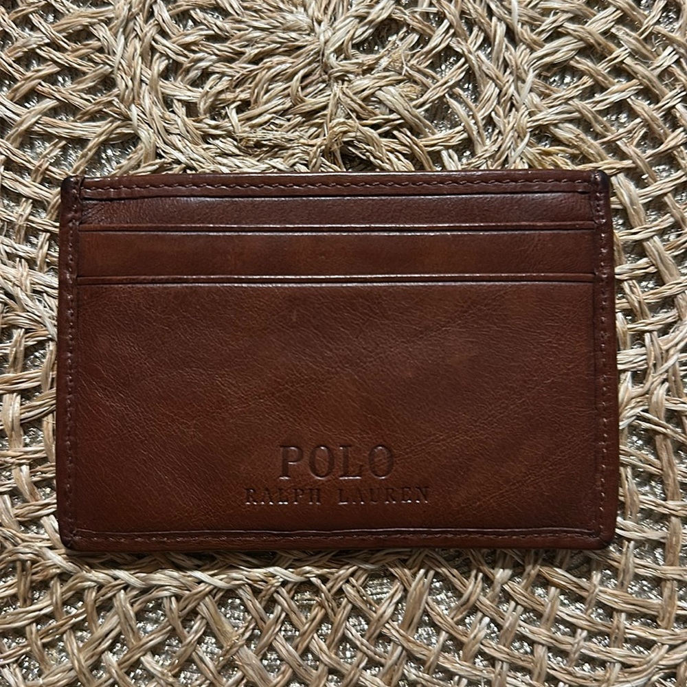 Polo Ralph Lauren Men's  Leather Slim Card Case Brown
